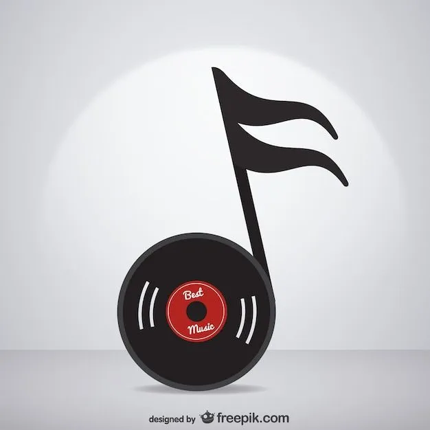 Vector nota musical con forma de disco | Descargar Vectores gratis