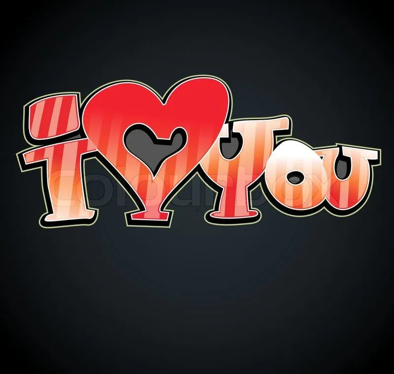 Vector of 'I love you graffiti urban art'