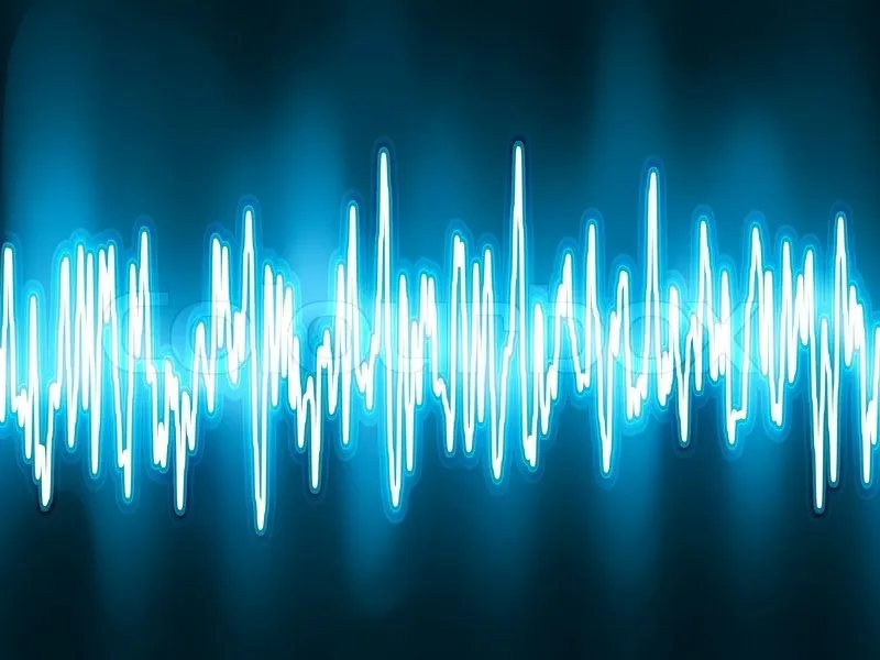 Vector of 'Sound waves oscillating glow light EPS 8'