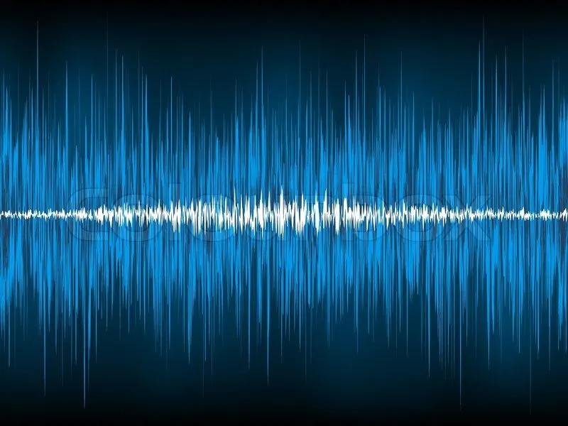 Vector of 'Sound waves oscillating on black background'