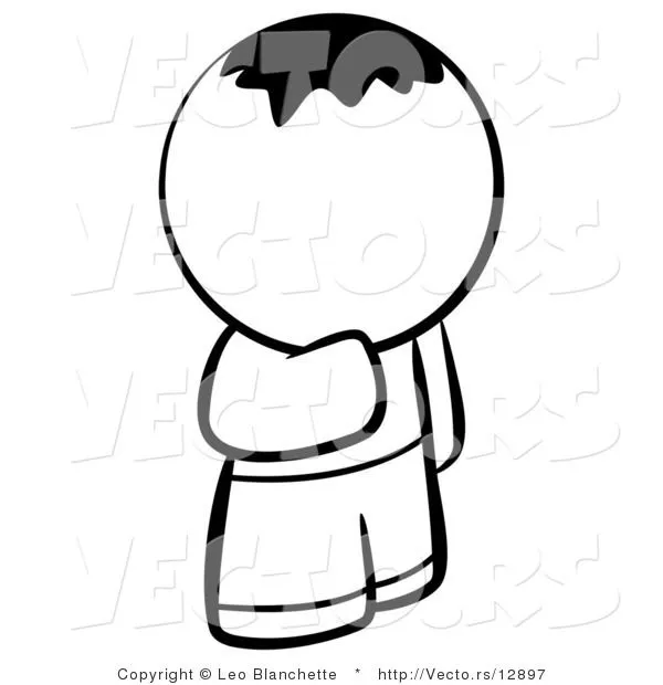 Vector of Faceless Young Man with Little Hair on Head - Coloring ...