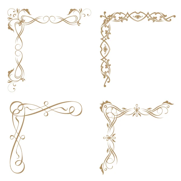 Vector set floral design elements , corners, borders. — Foto stock ...