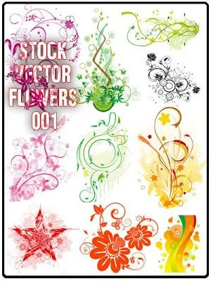 Vectores florales (Stock flower vector 001) - Diseño Grafico y ...