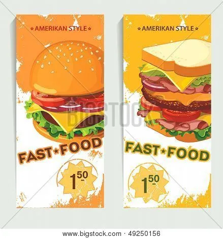 Vectores y fotos en stock de Banners de diseño de comida rápida ...