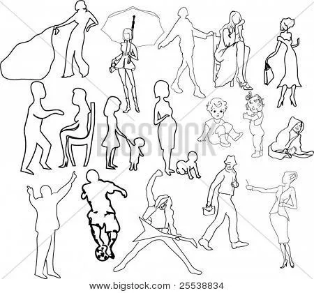 Vectores y fotos en stock de Conjunto de diferentes contornos ...