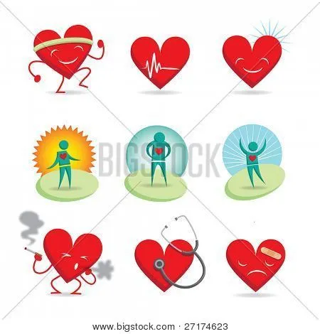 Vectores y fotos en stock de Conjunto de 9 emoticonos; 3 corazones ...