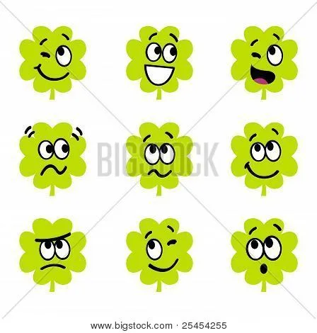 Vectores y fotos en stock de Dibujos animados tréboles de cuatro ...