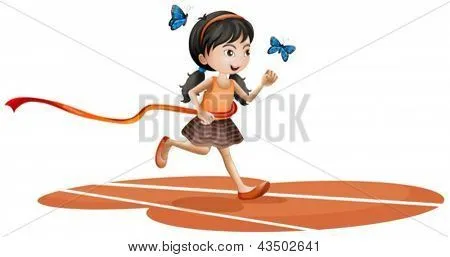 Vectores y fotos en stock de Ilustración de una niña corriendo con ...