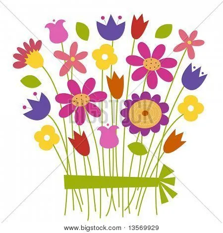 Vectores y fotos en stock de Ramo de flores - vector | Bigstock