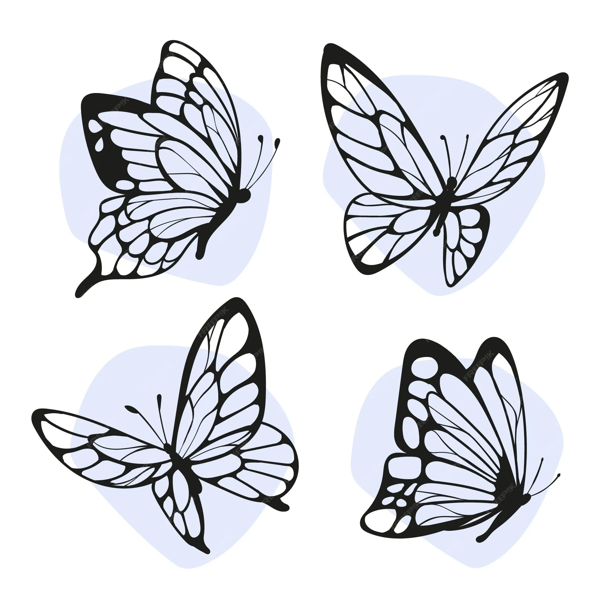 Vectores e ilustraciones de Silueta mariposa para descargar gratis | Freepik