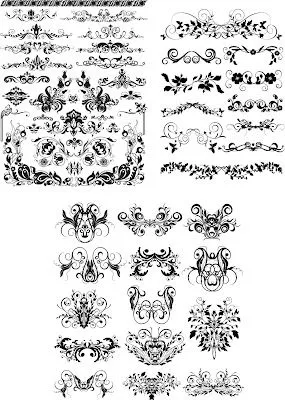 Vectores ornamentales simétricos (Ornamental floral vectors ...