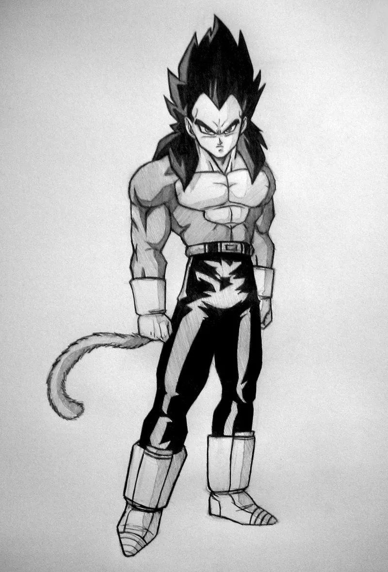 VEGETA SSJ4 – Super Sayayin Fase 4 en Blanco y Negro | marbal