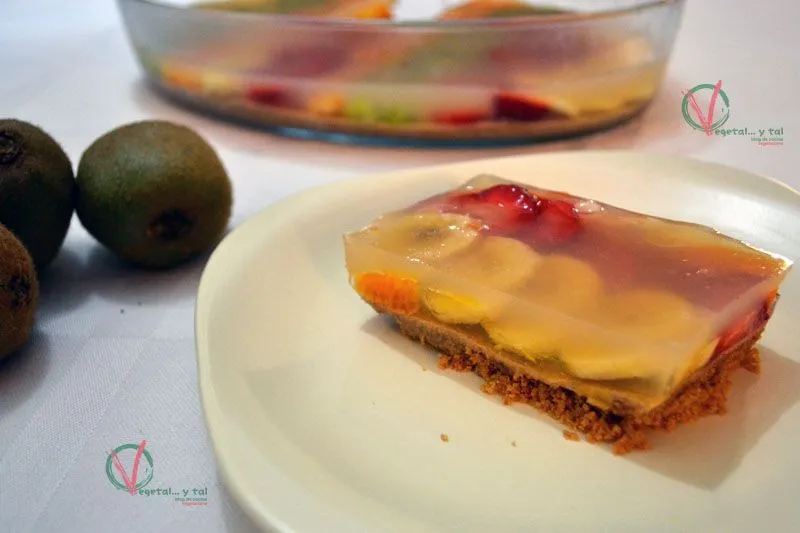 Vegetal... y tal: Tarta de frutas con gelatina de agar-