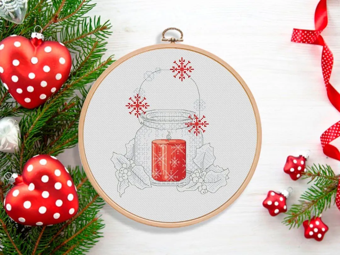 Vela de Navidad Cruz de Navidad Punto de Cruz Patrón de Navidad Copos de  Nieve Bordado a Mano Costura Casera Costura Decoración Bordado Patrón Aguja  Tabla - Etsy México