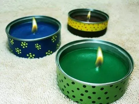 Velas aromáticas con latas recicladas