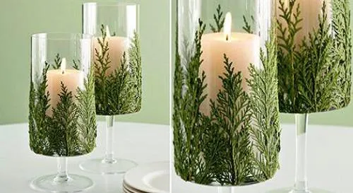 Velas Decoradas con Ramas para Navidad | Casa Original