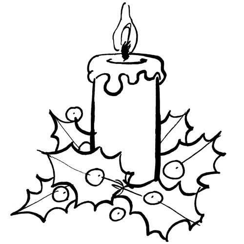 Velas navideñas para colorear - Imagenes PNG