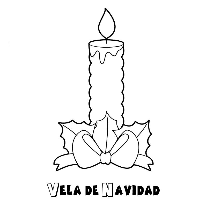 Velas navideñas para colorear - Imagenes PNG