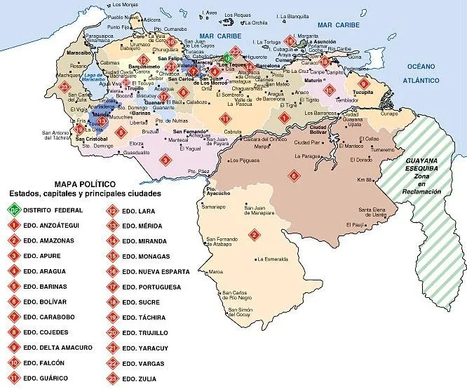 Estados de venezuela y sus capitales wikipedia - Imagui