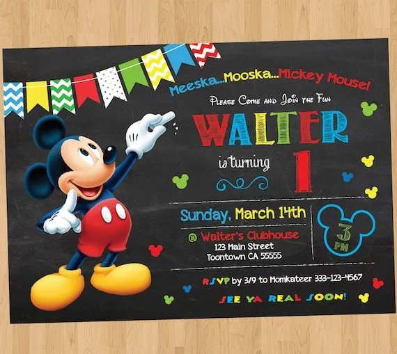 VENTA 60% de invitación de cumpleaños Mickey Mouse por Partiez