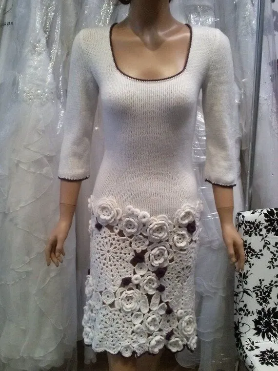 Items similar to VENTA Vestido de ganchillo/punto irlandés on Etsy