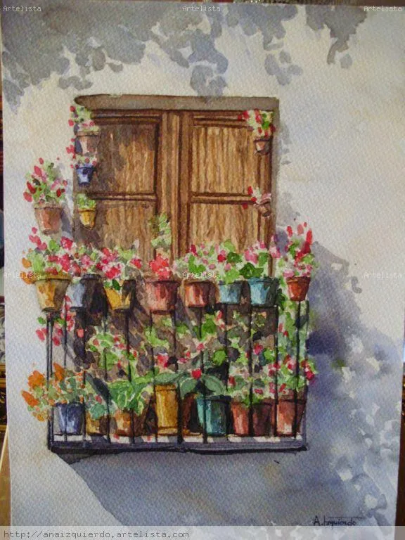 Ventana con flores Anamaría Izquierdo Gonzalez - Artelista.