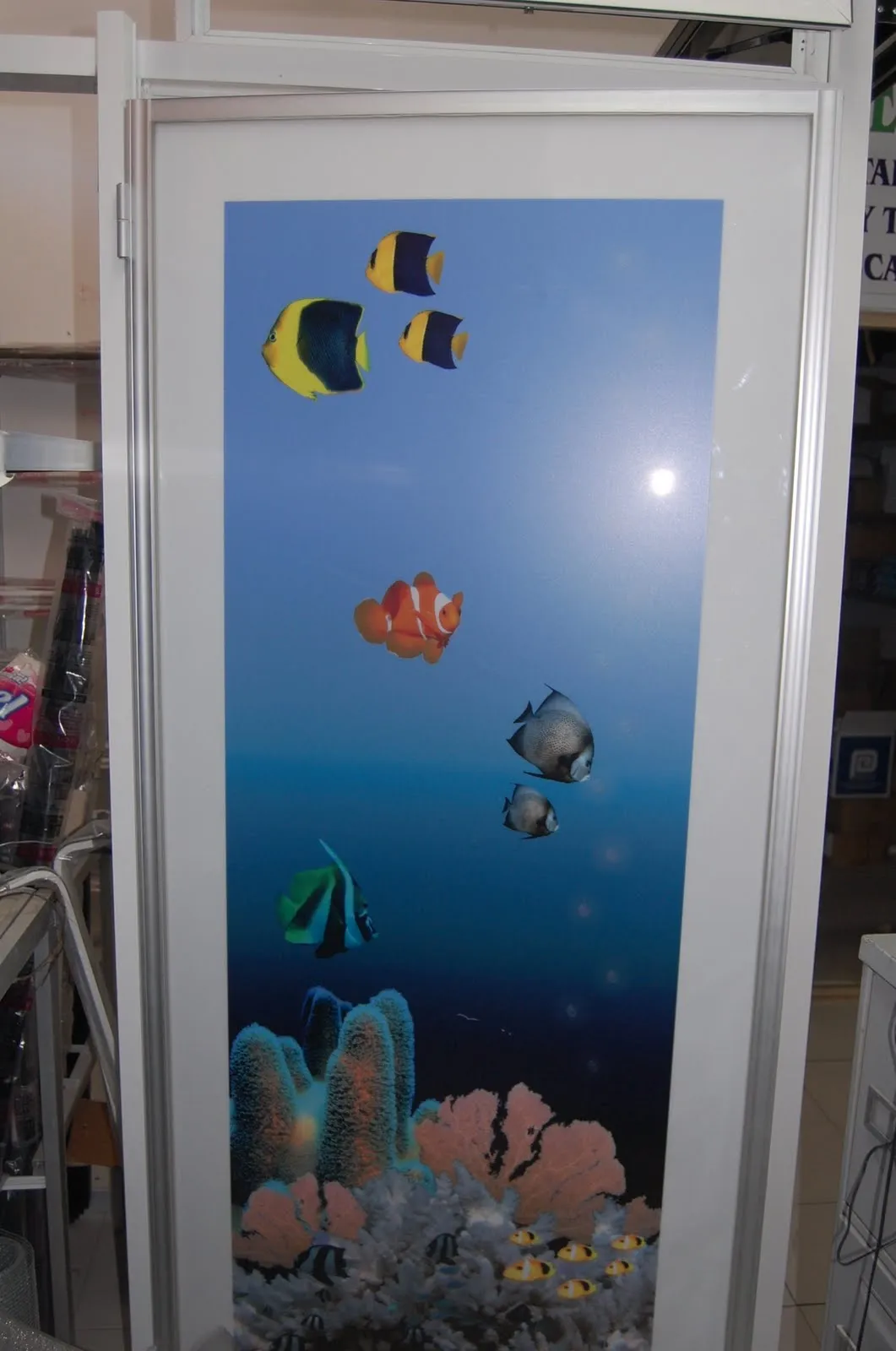 ventanas y puertas termicas.: cancel para baño con dibujo.