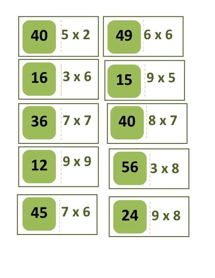 Verde domino matematico.