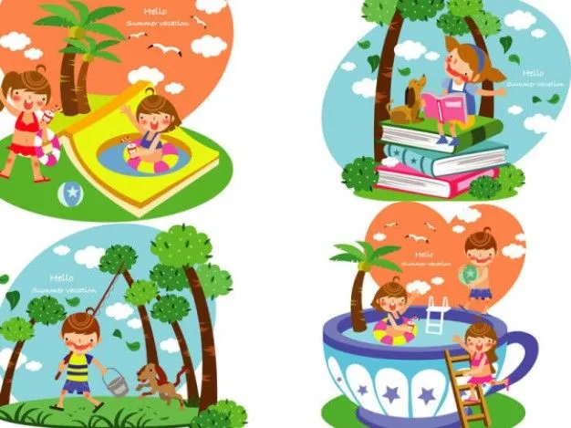 Versos con rimas para niños y niñas : El verano y los niños