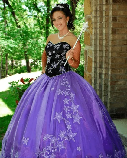 Vestido de 15 años Morado y Negro