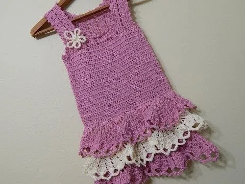 Vestido para bebe en crochet o ganchillo - Vestido para bebe en ...