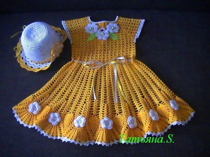 vestido al crochet para niñas on Pinterest | Crochet Dresses ...