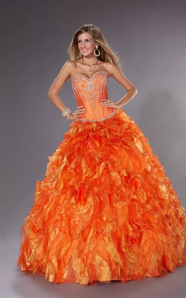 Vestido para fiesta de 15 años de color naranja : Vestidos para tu ...