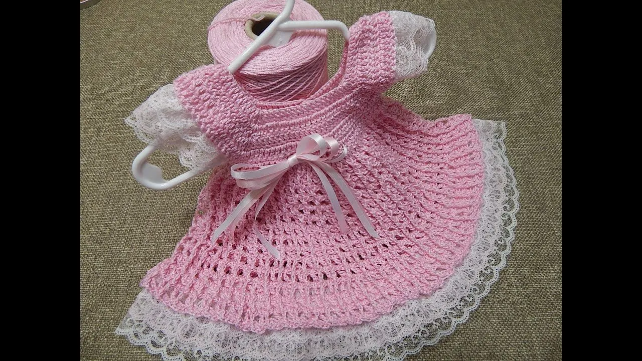 Vestido 0 meses Encaje Crochet - YouTube