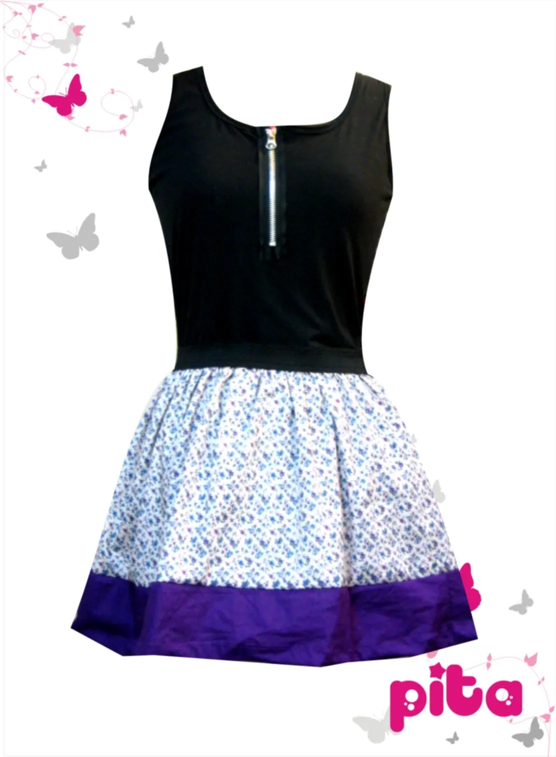 VESTIDO MUA NEGRO MORADO