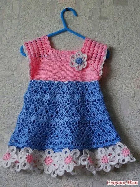 Vestido para niñas tejido a crochet con patrones