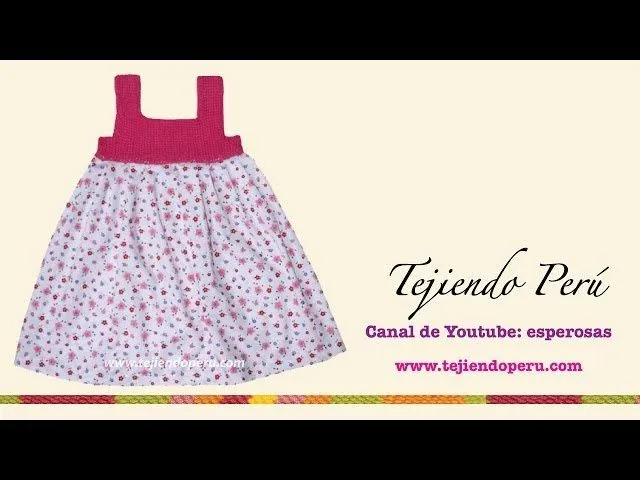 Vestido con pechera en ganchillo tunecino para niñas de 6 a 10 ...