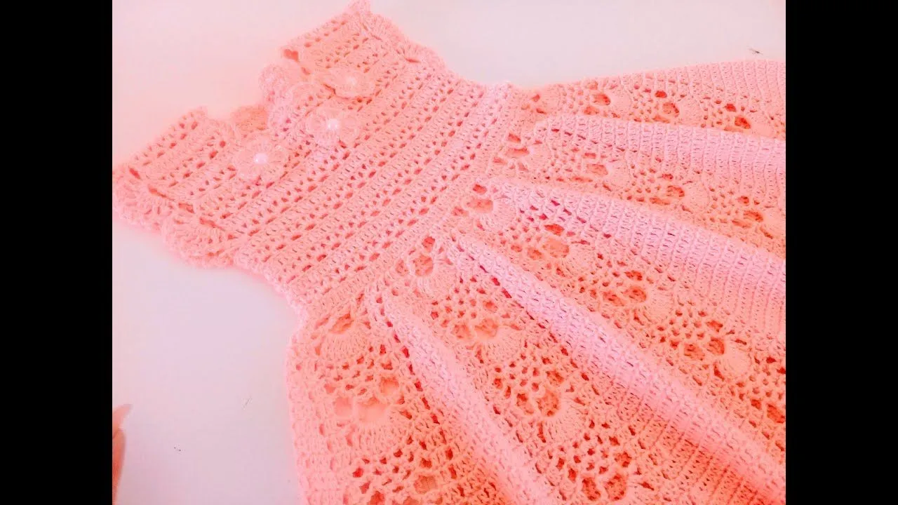 Vestido tejido a crochet o ganchillo - 1 de 2 - YouTube