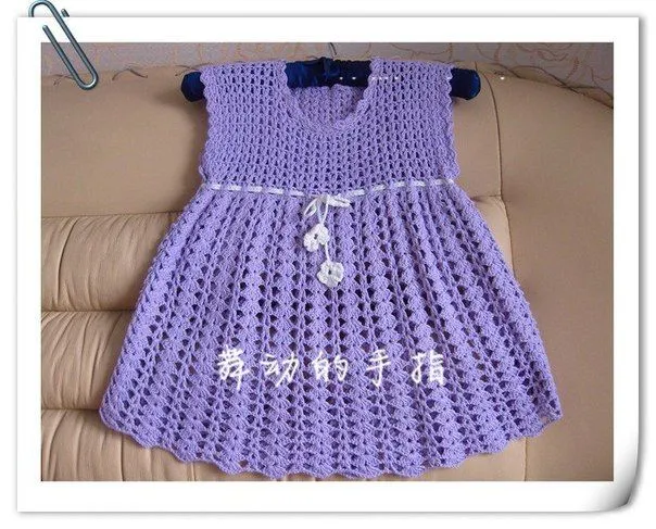 Como hacer un vestido tejido a crochet para niñas