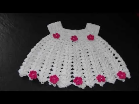 Vestido Tejido en Gancho Para Bebe Parte 1 de 2 - YouTube