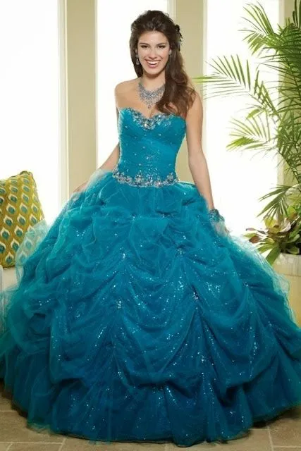 VESTIDOS DE 15 AÑOS 2014 AZUL TURQUESA - Imagui