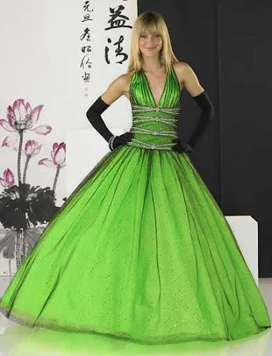 Vestidos de 15 Años: Vestido de quince años verde limón