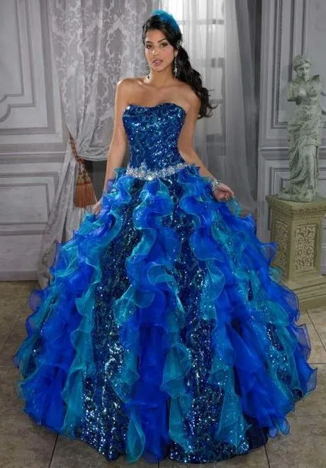 Vestidos azules de 15 años