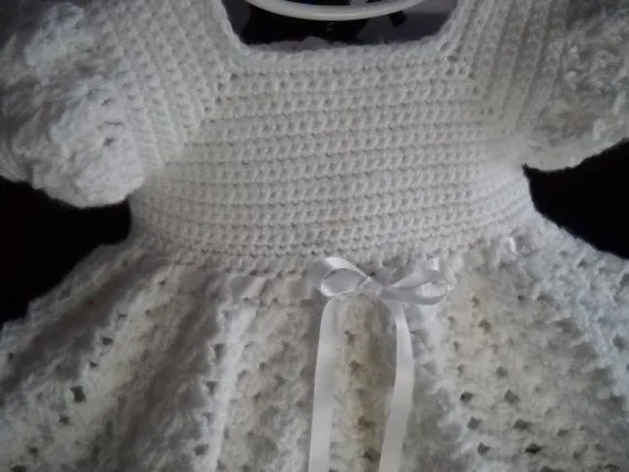 crochet bianco vestito dal bambino , battesimo dei neonati ...