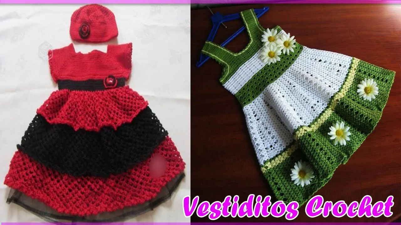 Vestidos Para Bebe Niña Con Patrones - Tejidos a Crochet Parte #2 ...