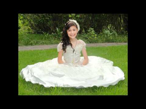 vestidos de primera comunion y peinados - YouTube