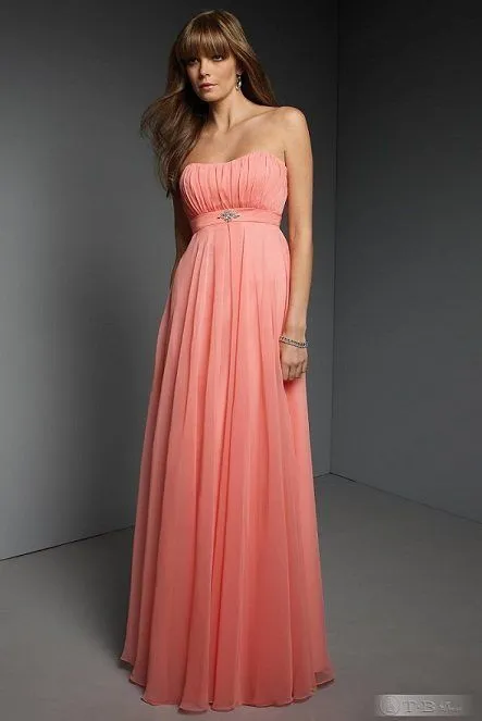 Vestidos elegantes color coral | Moda, vestidos de boda ...