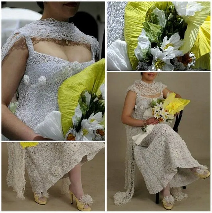 Originales vestidos de novia hechos de papel