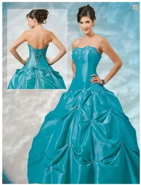 Vestidos de quince años azul turquesa