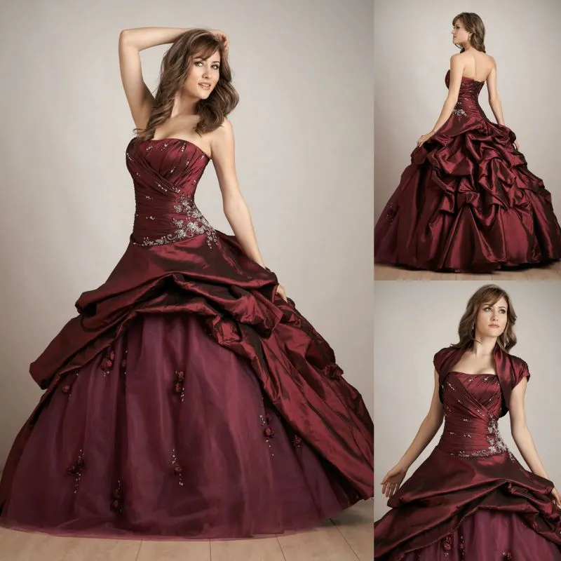 Vestidos de xv online años de color vino